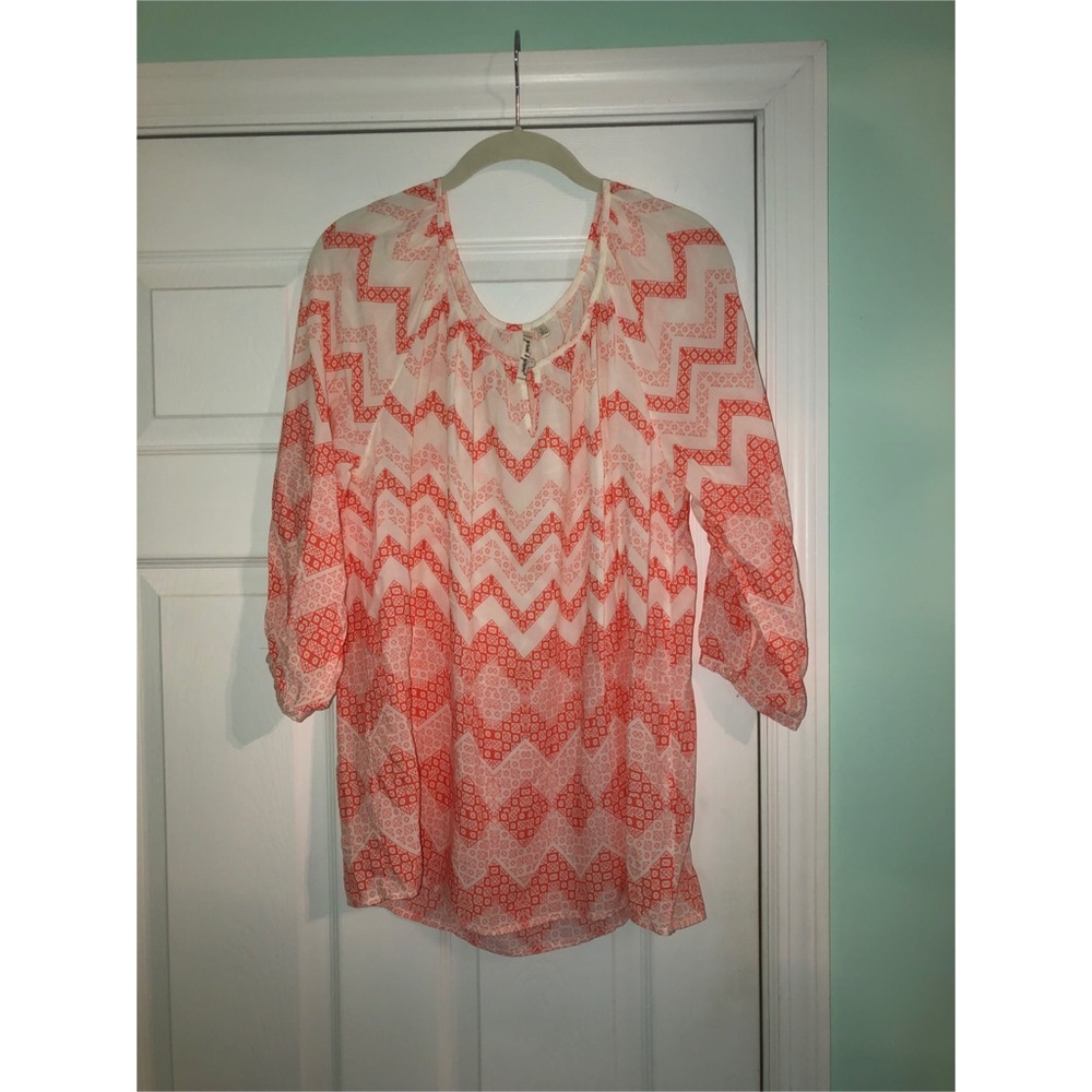 Grand & Greene Chevron Peasant Blouse